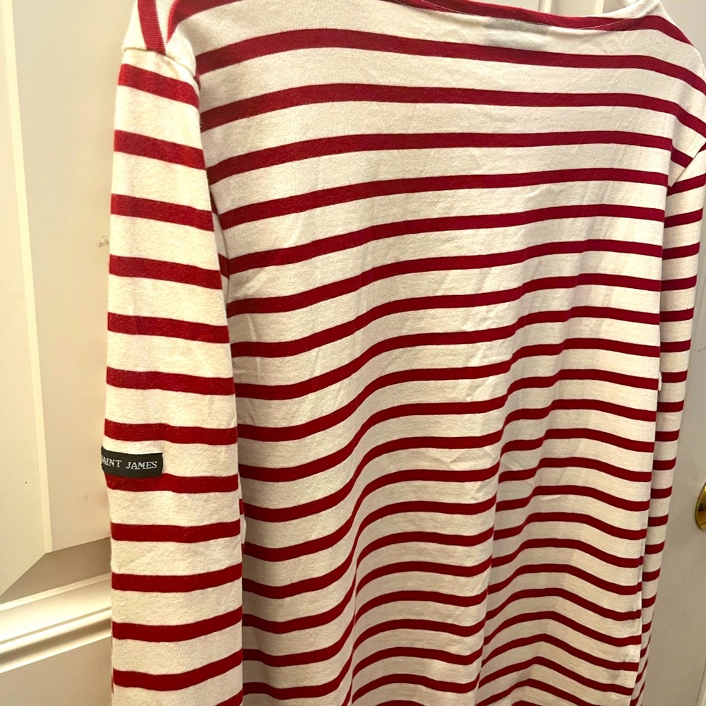 SAINT JAMES Authentic Breton Long Sleeves T-Shirt - Red&White M doen KULE style - Picture 7 of 12